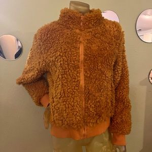 NWT Size L teddy bear, bomber jacket